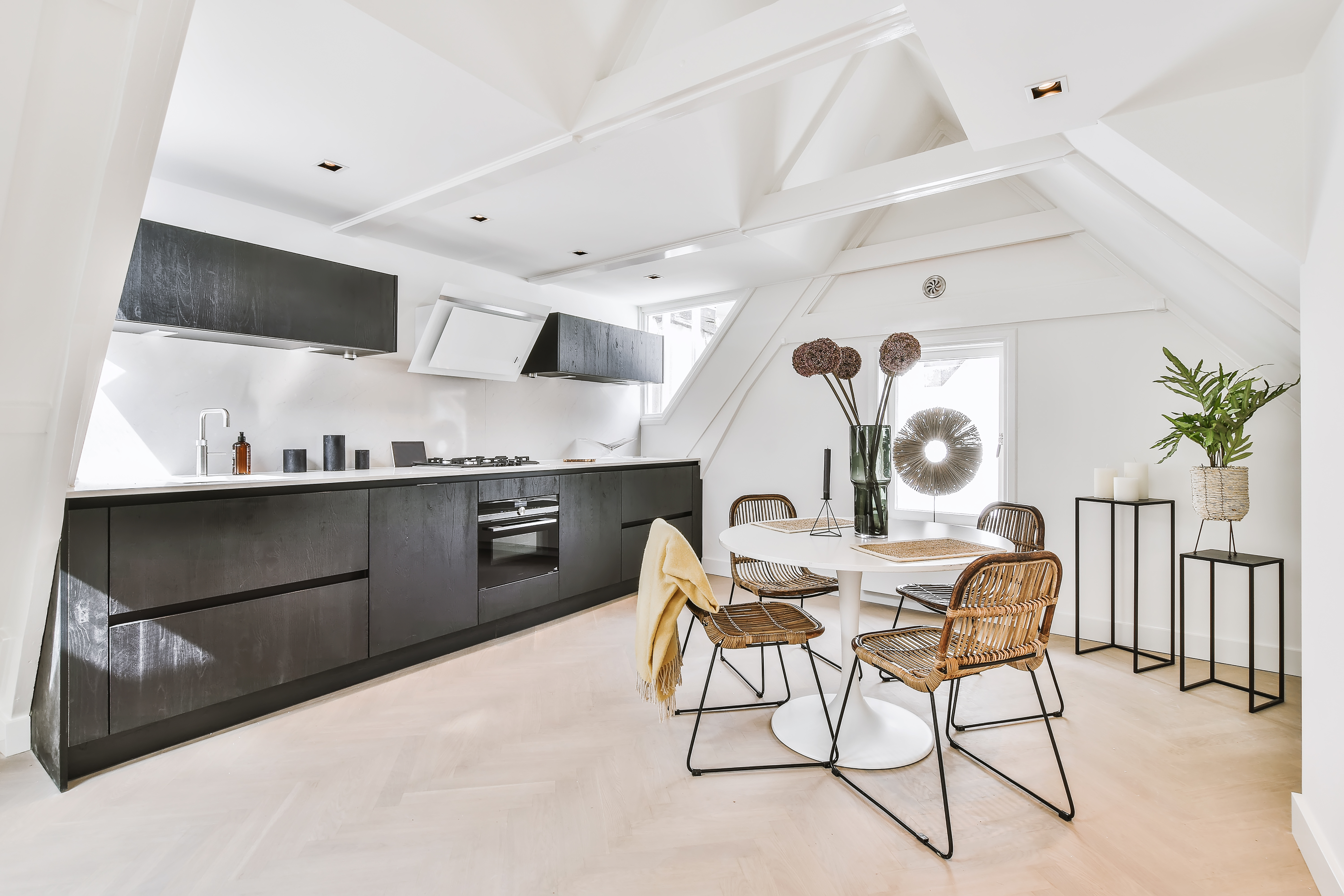 Interior of a beautiful kitchen of an elite house